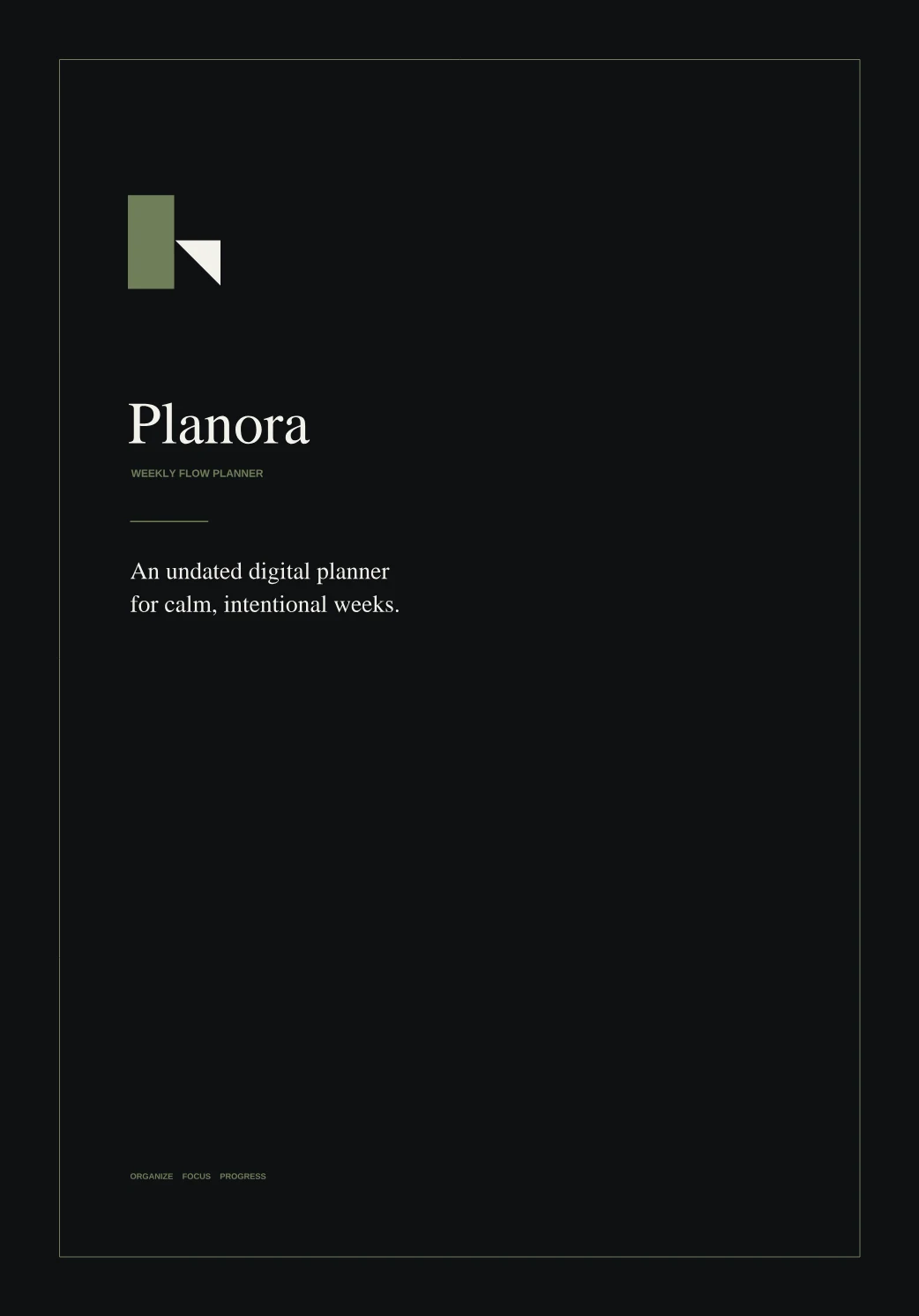 Cover of the Planora Weekly Flow Planner